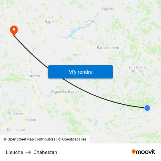 Lieuche to Chabestan map
