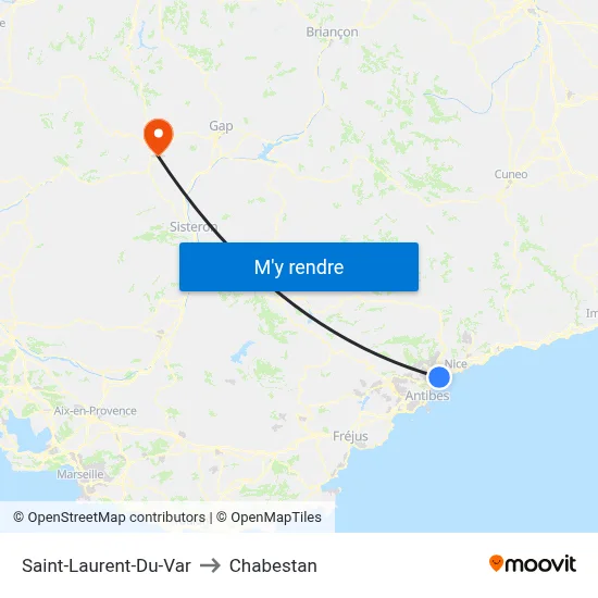 Saint-Laurent-Du-Var to Chabestan map