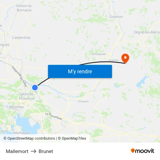 Mallemort to Brunet map