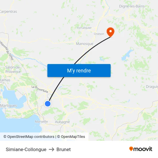 Simiane-Collongue to Brunet map