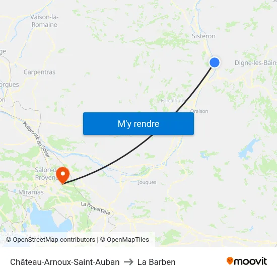 Château-Arnoux-Saint-Auban to La Barben map