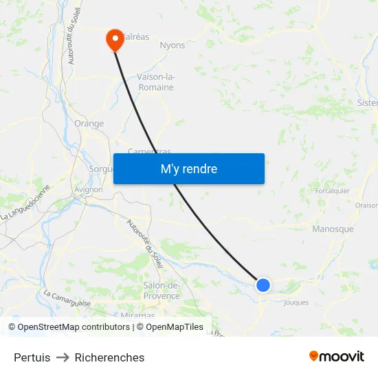 Pertuis to Richerenches map