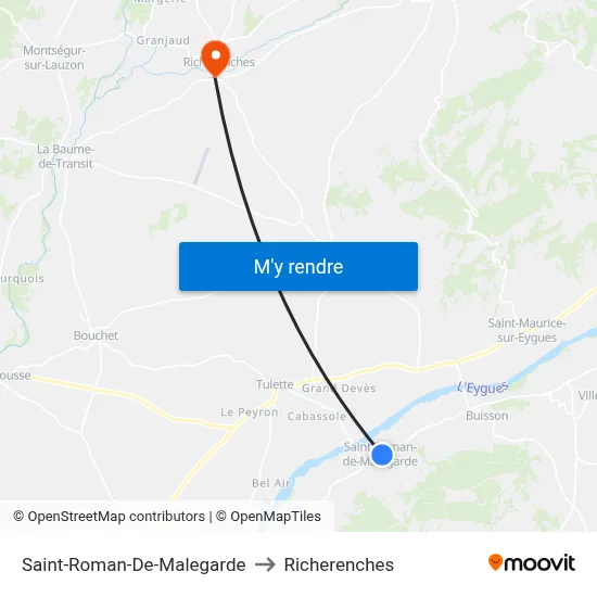 Saint-Roman-De-Malegarde to Richerenches map