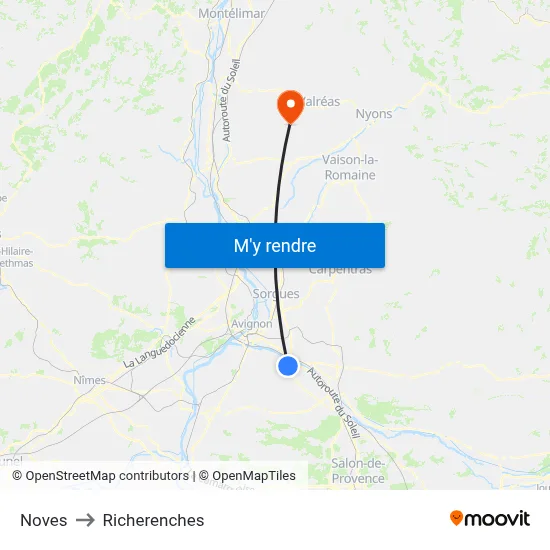 Noves to Richerenches map