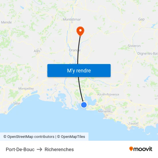Port-De-Bouc to Richerenches map