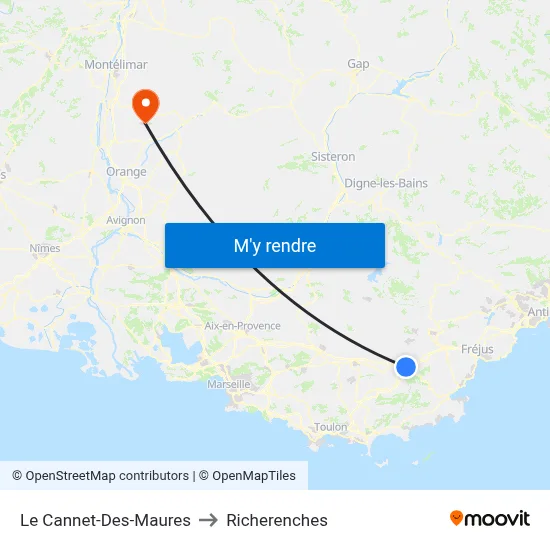 Le Cannet-Des-Maures to Richerenches map