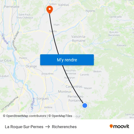 La Roque-Sur-Pernes to Richerenches map