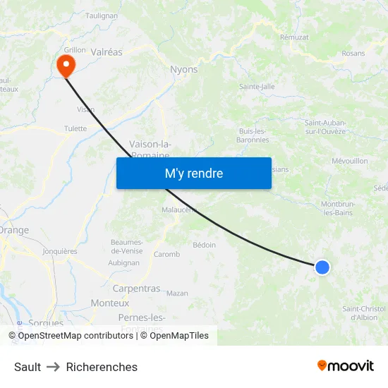 Sault to Richerenches map