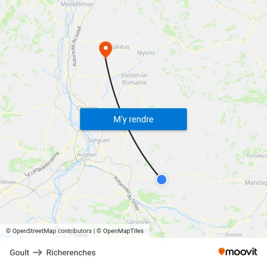 Goult to Richerenches map