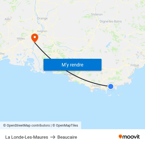 La Londe-Les-Maures to Beaucaire map