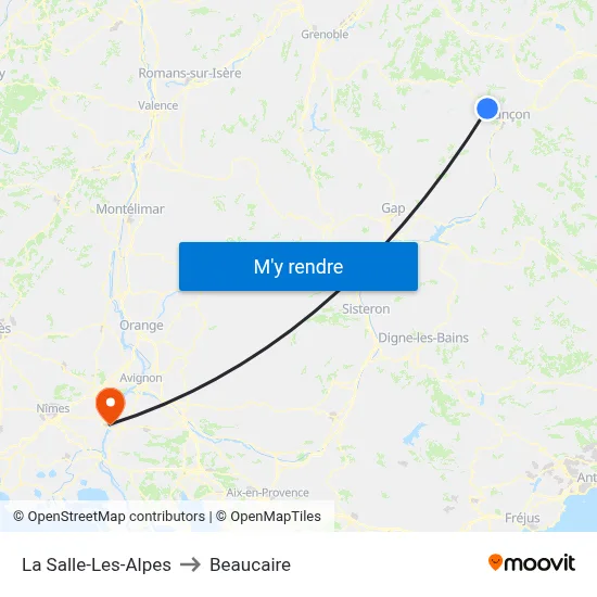 La Salle-Les-Alpes to Beaucaire map