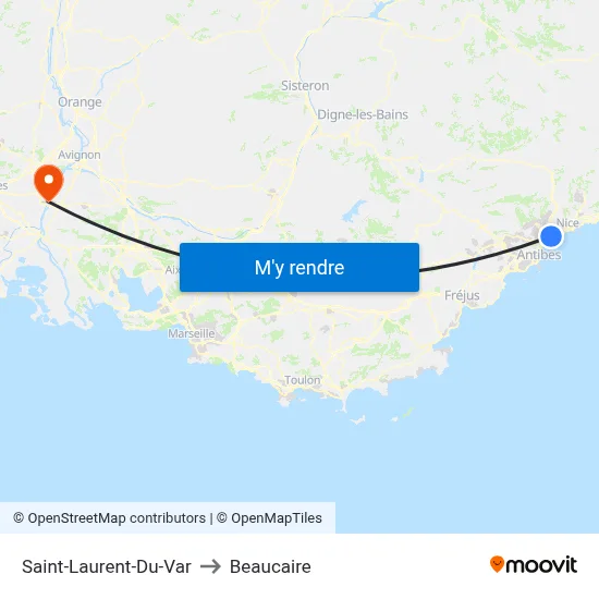 Saint-Laurent-Du-Var to Beaucaire map