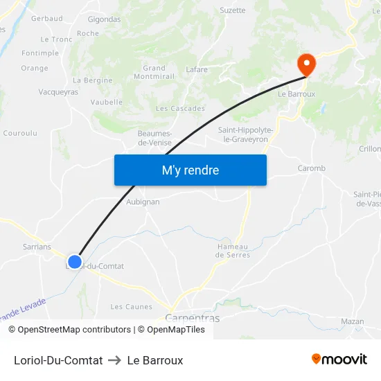 Loriol-Du-Comtat to Le Barroux map