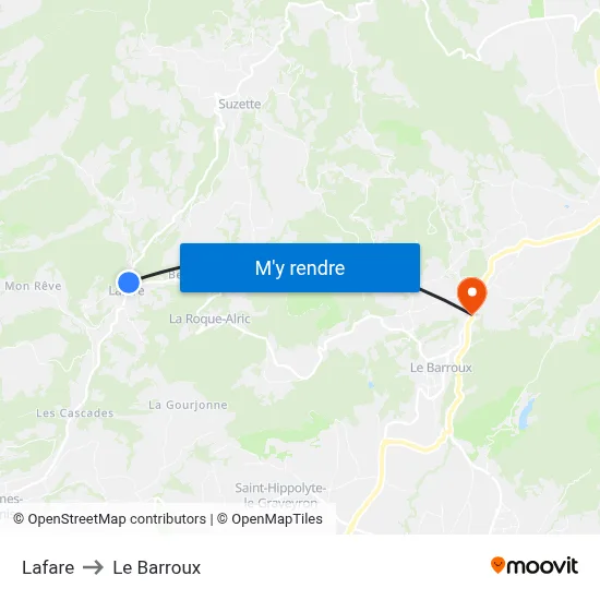 Lafare to Le Barroux map