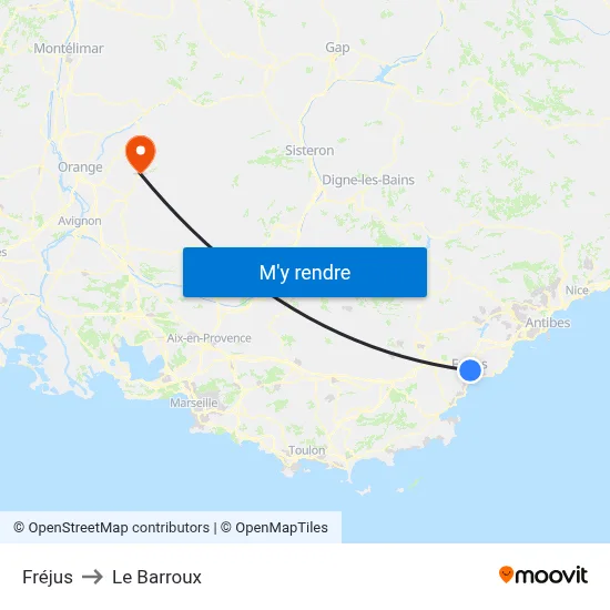 Fréjus to Le Barroux map