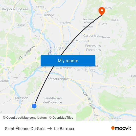 Saint-Étienne-Du-Grès to Le Barroux map