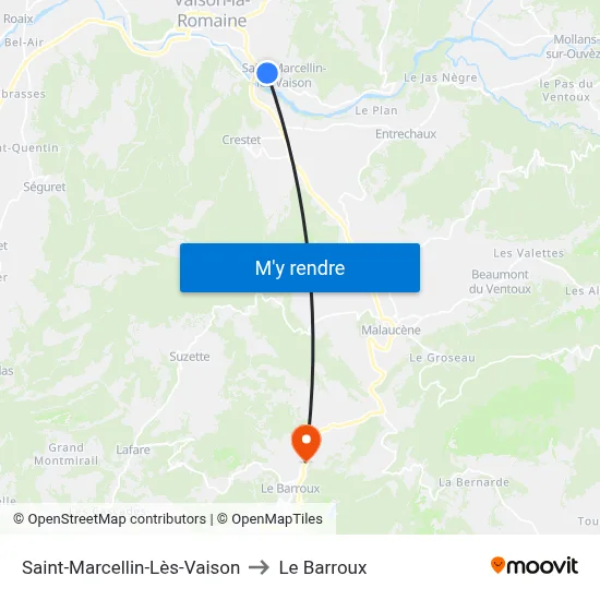 Saint-Marcellin-Lès-Vaison to Le Barroux map