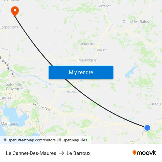 Le Cannet-Des-Maures to Le Barroux map