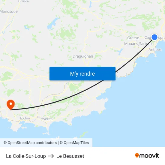 La Colle-Sur-Loup to Le Beausset map
