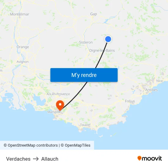 Verdaches to Allauch map