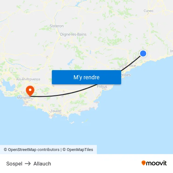 Sospel to Allauch map