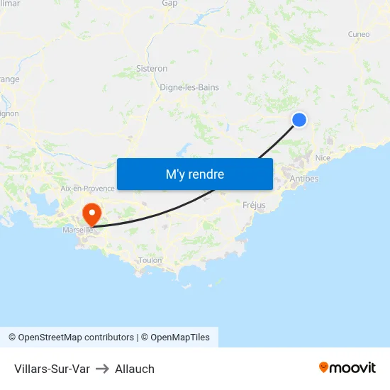 Villars-Sur-Var to Allauch map