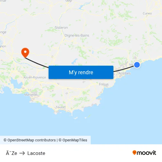 ÃˆZe to Lacoste map