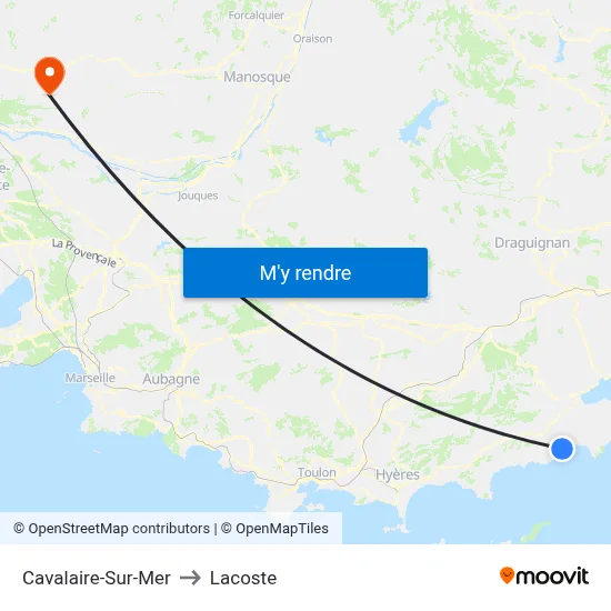 Cavalaire-Sur-Mer to Lacoste map