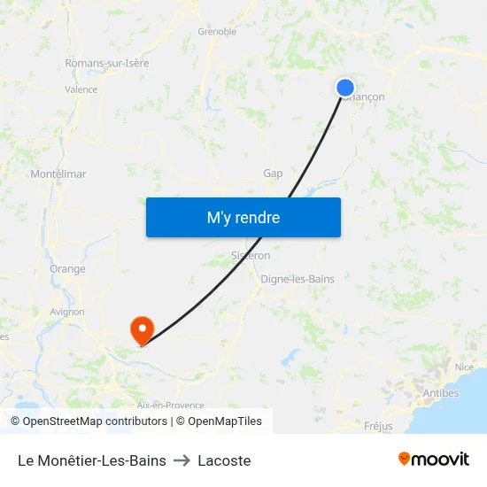 Le Monêtier-Les-Bains to Lacoste map