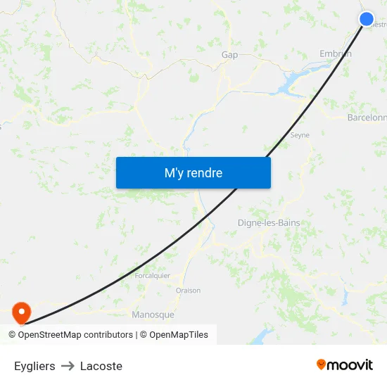 Eygliers to Lacoste map