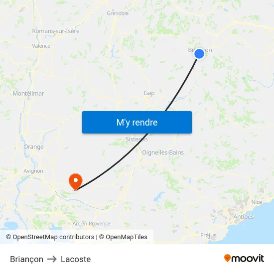 Briançon to Lacoste map