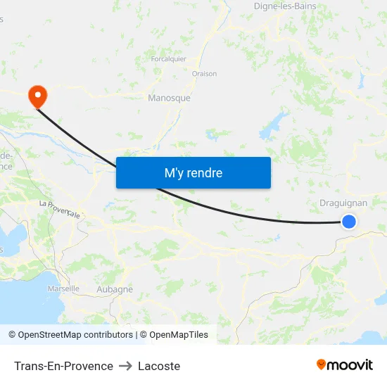 Trans-En-Provence to Lacoste map
