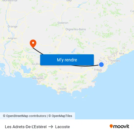 Les Adrets-De-L'Estérel to Lacoste map