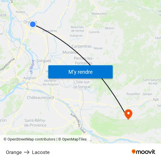 Orange to Lacoste map