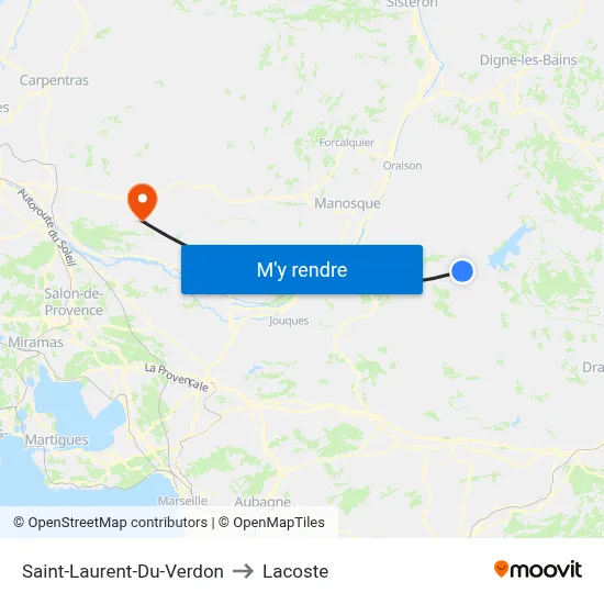 Saint-Laurent-Du-Verdon to Lacoste map