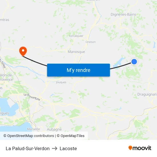La Palud-Sur-Verdon to Lacoste map