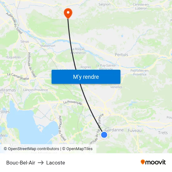 Bouc-Bel-Air to Lacoste map