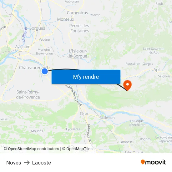 Noves to Lacoste map