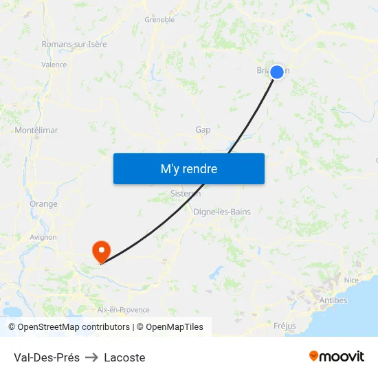 Val-Des-Prés to Lacoste map