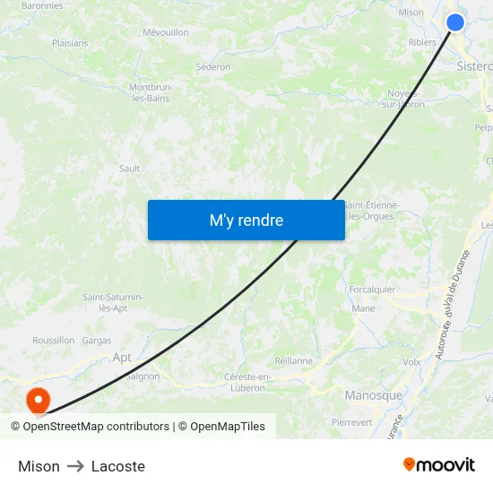 Mison to Lacoste map