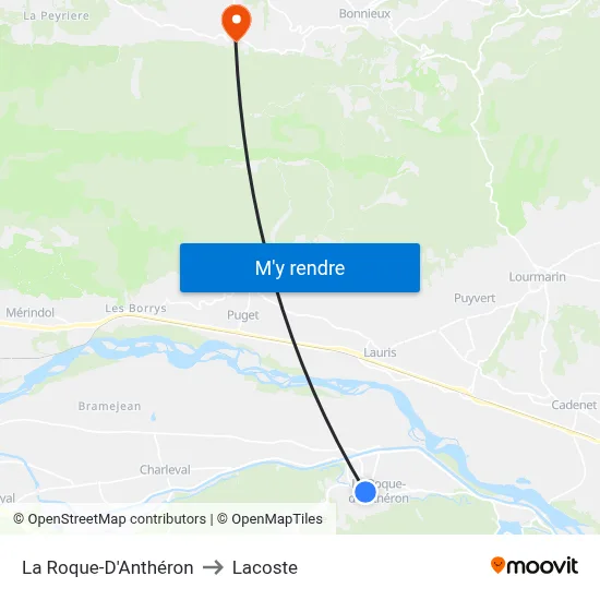 La Roque-D'Anthéron to Lacoste map