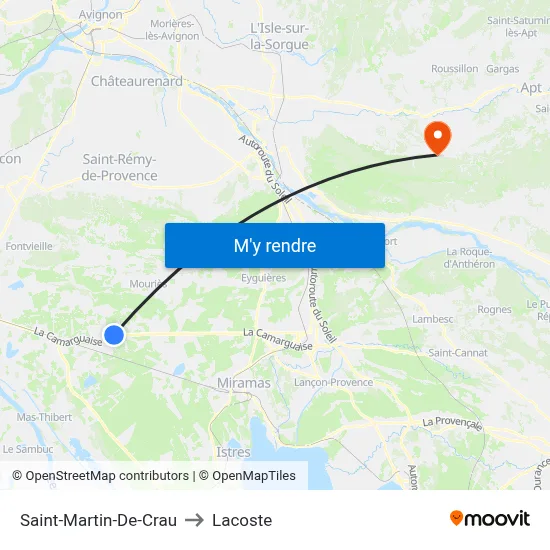 Saint-Martin-De-Crau to Lacoste map