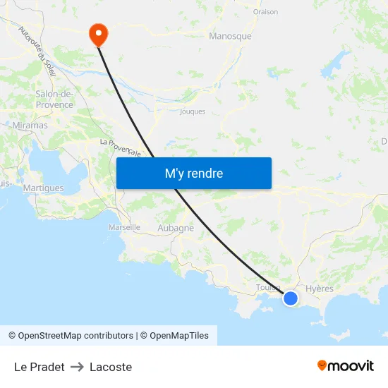 Le Pradet to Lacoste map