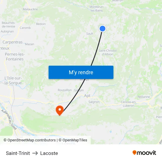 Saint-Trinit to Lacoste map