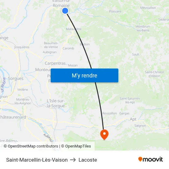 Saint-Marcellin-Lès-Vaison to Lacoste map