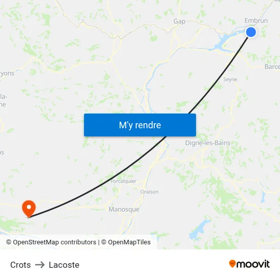 Crots to Lacoste map
