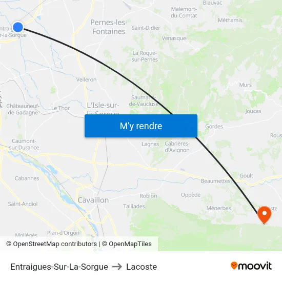 Entraigues-Sur-La-Sorgue to Lacoste map