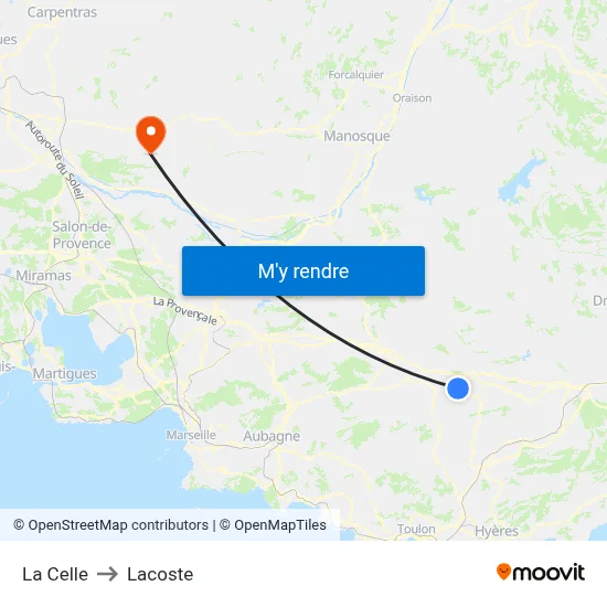 La Celle to Lacoste map