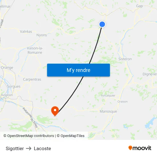 Sigottier to Lacoste map