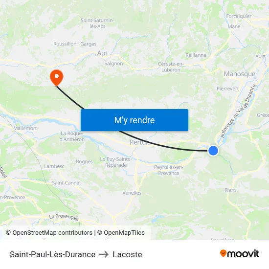 Saint-Paul-Lès-Durance to Lacoste map